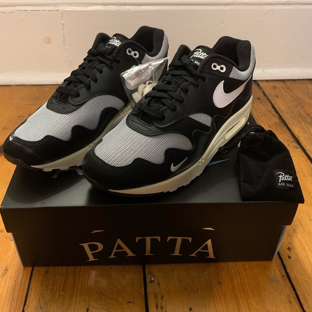 SOLD ❌ NIKE AIR MAX 1 X PATTA WAVES BLACK (with bracelet) (Size M 10.5)